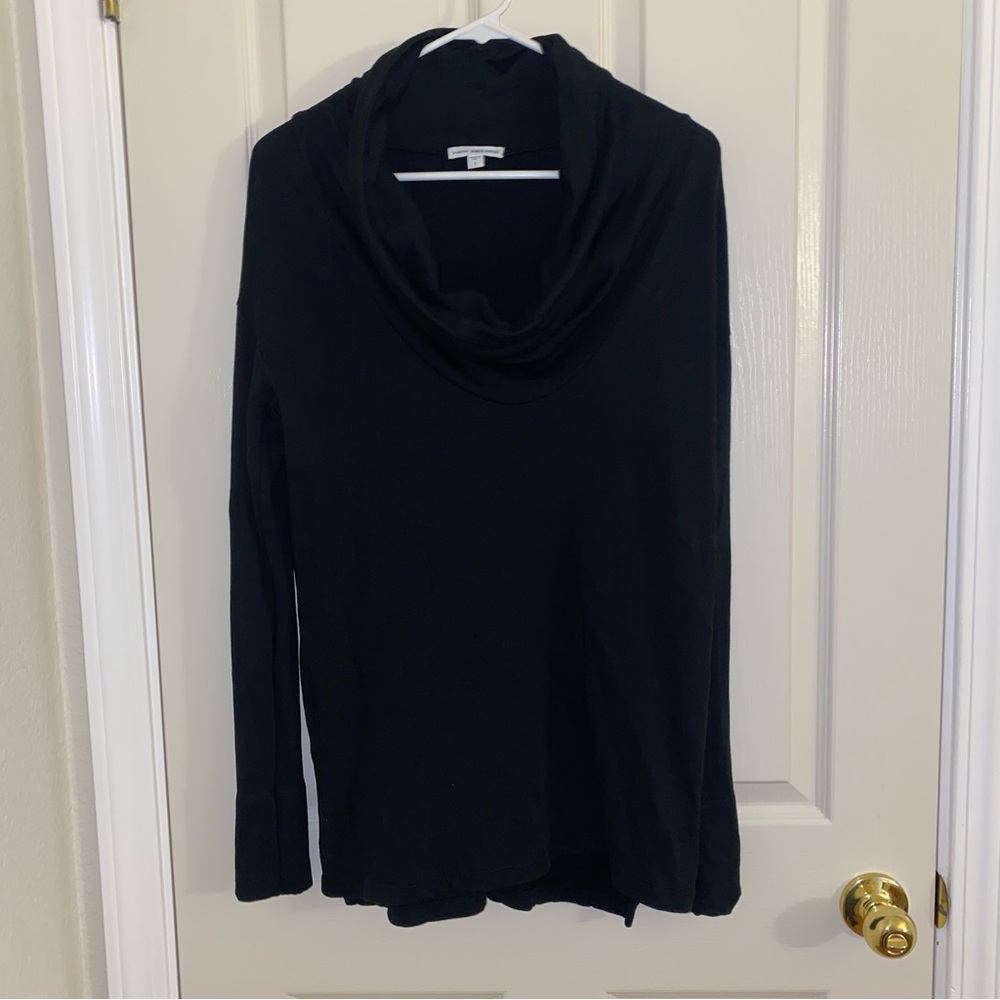EUC James Perse Black Cowlneck Sweatshirt Size 1